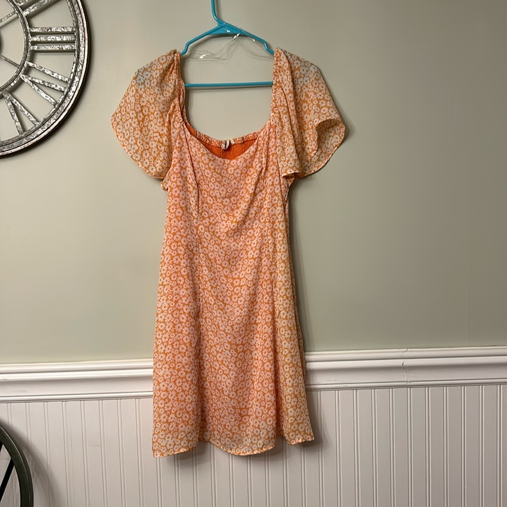 Peach Floral Dress XL